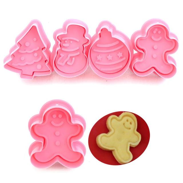 Formy do pieczenia 3D Gingerbread Cookie - 4 sztuki/partia - Boże Narodzenie 2022 - Wianko - 3
