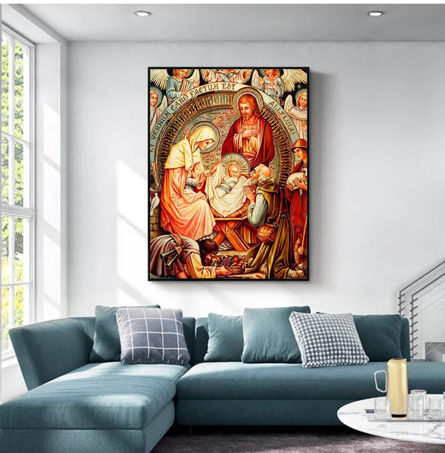 Diamentowy obraz krzyż religijny 5D DIY - pełne wiertło, haft, mozaika, kryształki - zestaw do szycia - ikona religijna - prezent - Wianko - 9