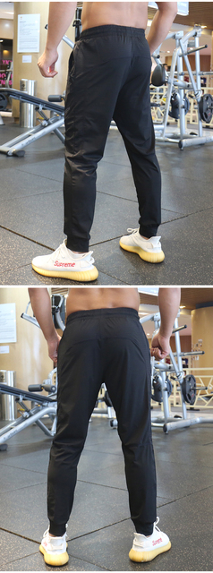 Męskie spodnie do biegania elastyczne i oddychające, idealne na siłownię, sport i trening - Wianko - 4