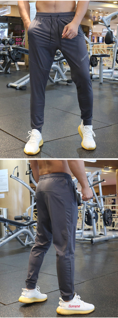 Męskie spodnie do biegania elastyczne i oddychające, idealne na siłownię, sport i trening - Wianko - 5