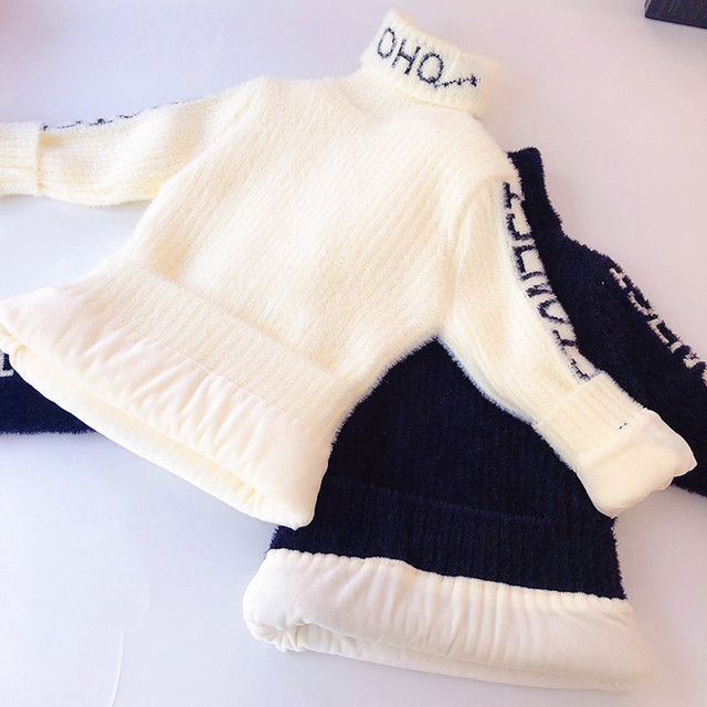 Sweter zimowy dla dziewczynek i chłopców - odzież dziecięca, miękka, wełniana, dzianinowa, z golfem, nowy styl mody - Wianko - 3