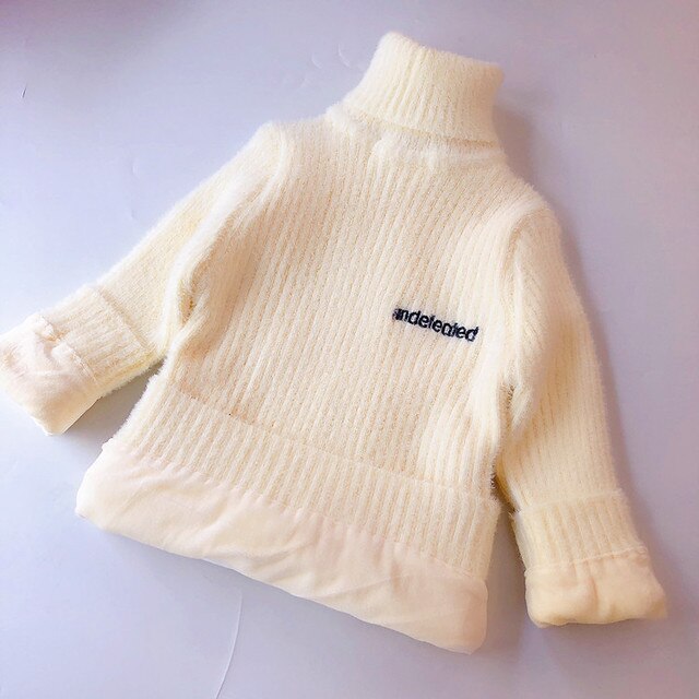 Sweter zimowy dla dziewczynek i chłopców - odzież dziecięca, miękka, wełniana, dzianinowa, z golfem, nowy styl mody - Wianko - 15