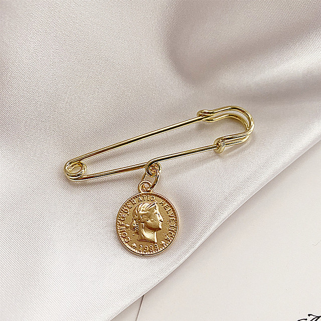 Retro złota moneta jako broszka w stylu Vintage królowej Avatara - Wianko - 46