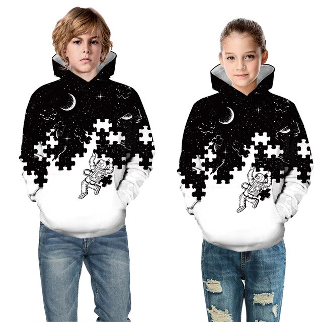 Bluza dziecięca jesień zima dla chłopców i dziewcząt 5-14 lat z kapturem i 3D drukowanym wzorem - sportowa, wygodna i odkrywająca najnowsze trendy - Wianko - 6