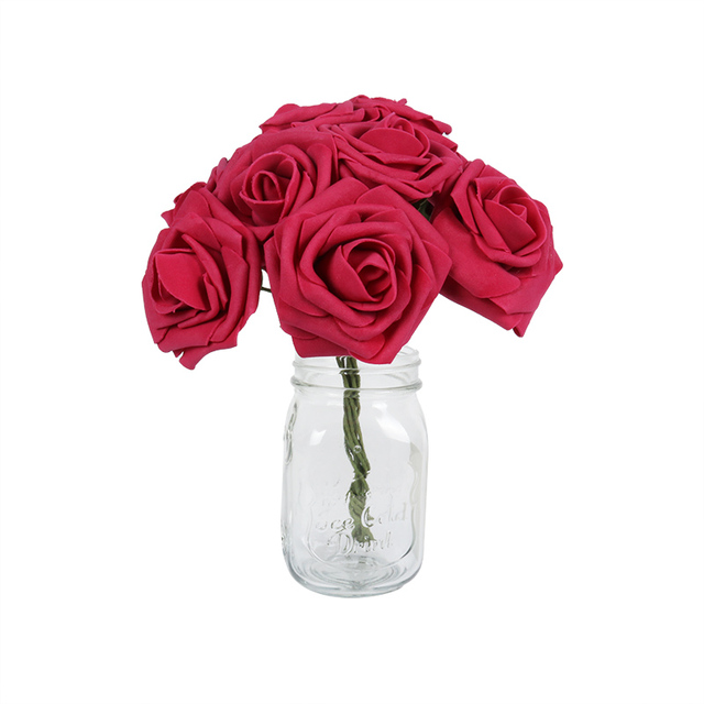 Kolorowe sztuczne piankowe róże ślubne - 25 sztuk - Wianko - 12
