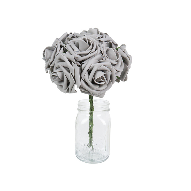 Kolorowe sztuczne piankowe róże ślubne - 25 sztuk - Wianko - 10