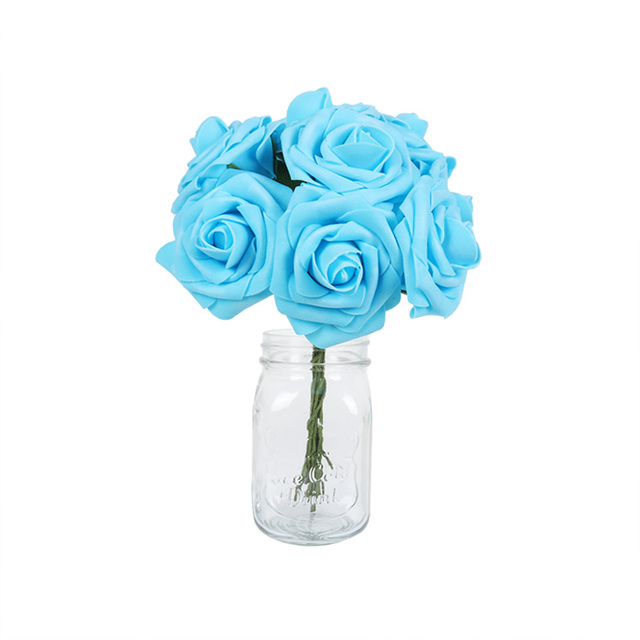 Kolorowe sztuczne piankowe róże ślubne - 25 sztuk - Wianko - 11