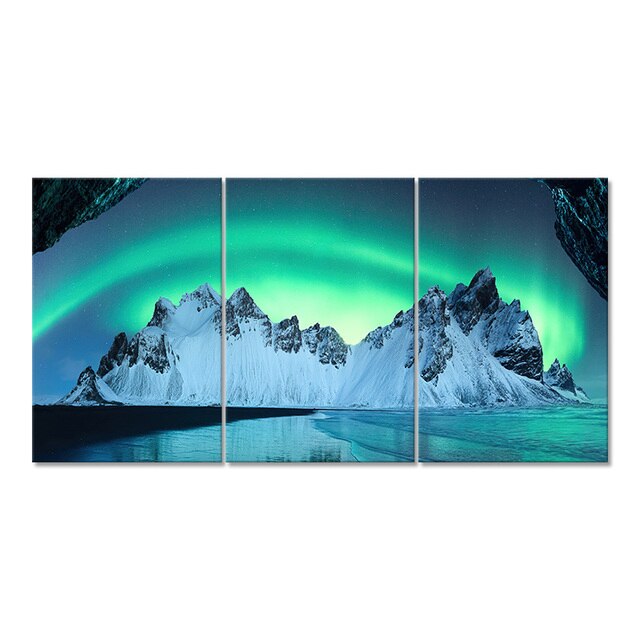 Obraz ścienny z krajobrazem Islandii, światłem polarnym i dekoracją wnętrz - idealny prezent - Wianko - 10