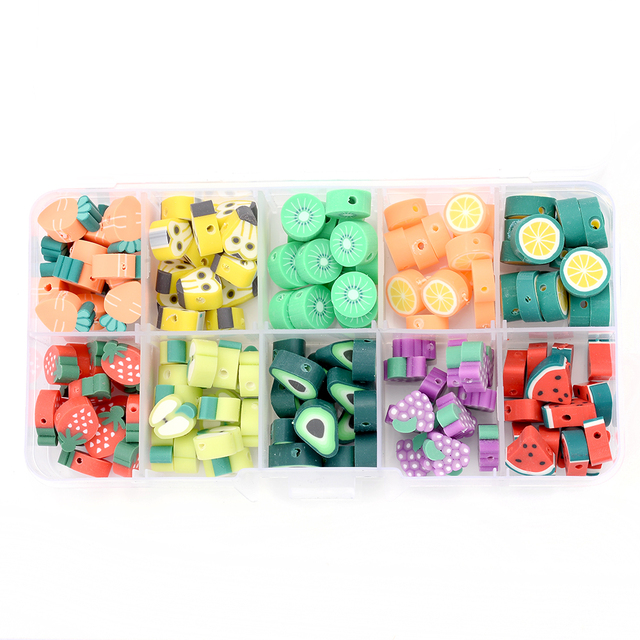 150 sztuk koralików Fruit Smiley z gliny polimerowej do tworzenia biżuterii DIY - zestaw na bransoletki i naszyjniki - Wianko - 3
