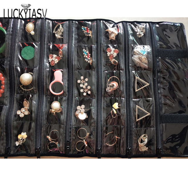 Przenośna torba na biżuterię z aksamitu i zamkiem błyskawicznym – organizator na kolczyki, pierścionki, naszyjniki i pudełko wystawowe - Wianko - 39
