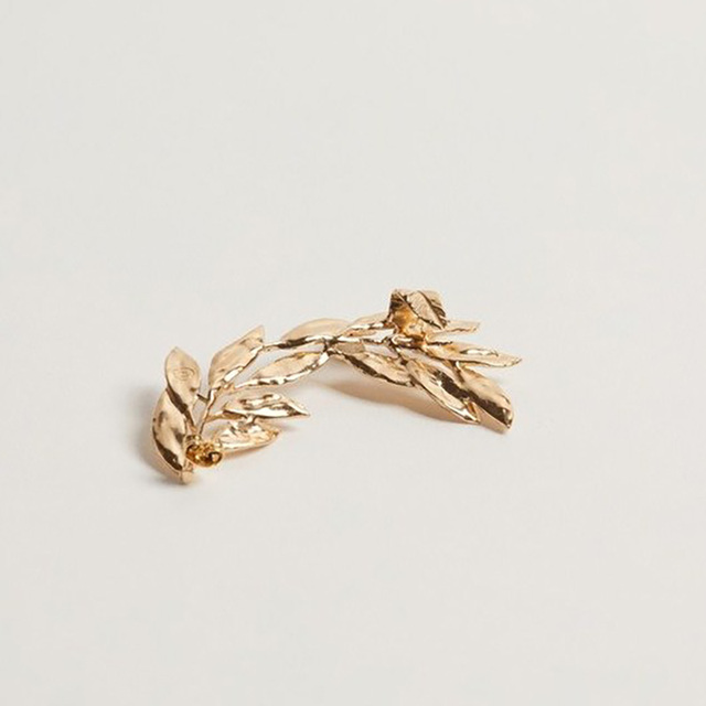 Elegancka nausznica dla kobiet - delikatna tekstura złotego liścia - Wianko - 4