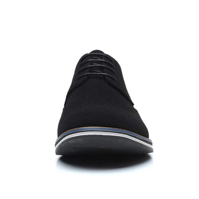 Klasyczne matowe zamszowe skórzane buty męskie - brogues w casualowym stylu, Plus rozmiar - Wianko - 10