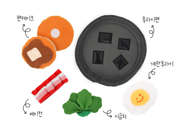 Pluszowy pies zabawka dla psa z dźwiękiem - Koreański śniadanie boczek jajko w koszulce - Omurice kot Puppy Chew - zabawki interaktywne - Wianko - 2
