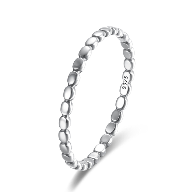 Klasyczny pierścionek z oryginalnymi 925 srebrnymi koralikami o prostym owalnym kształcie dla kobiet - Wianko - 5