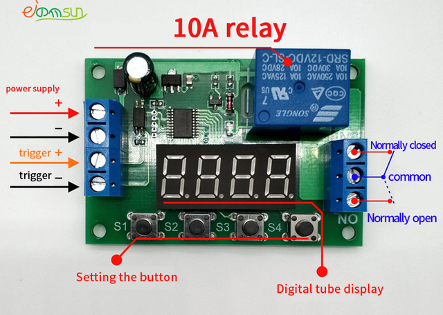 Przekaźnik opóźniający smart electronics z modułem timerem i wieloma trybami, DC5V12V24V, pętla czasowa - Wianko - 2