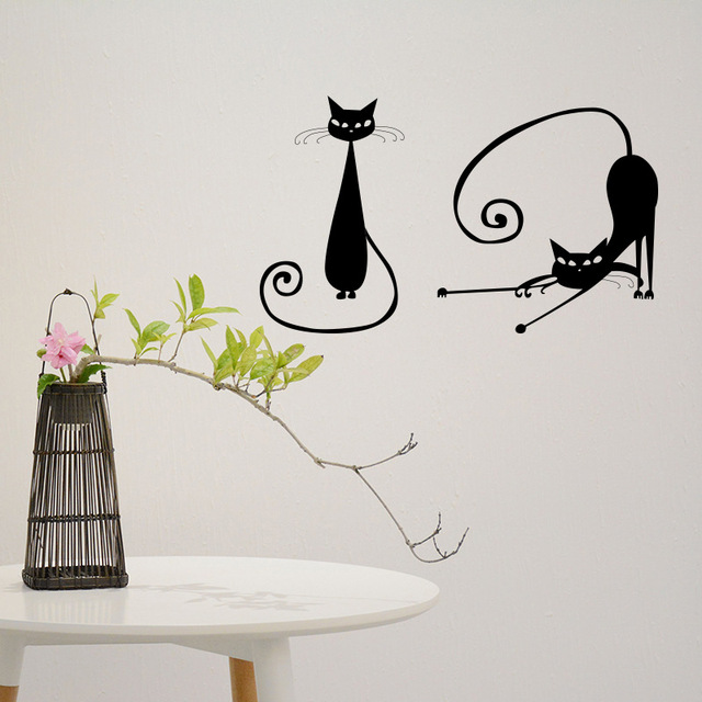 5 ślicznych naklejek ścian z kotem - słodkie, śmieszne, winylowe, dla dzieci, do pokoju, przedszkola i sypialni - Wianko - 8