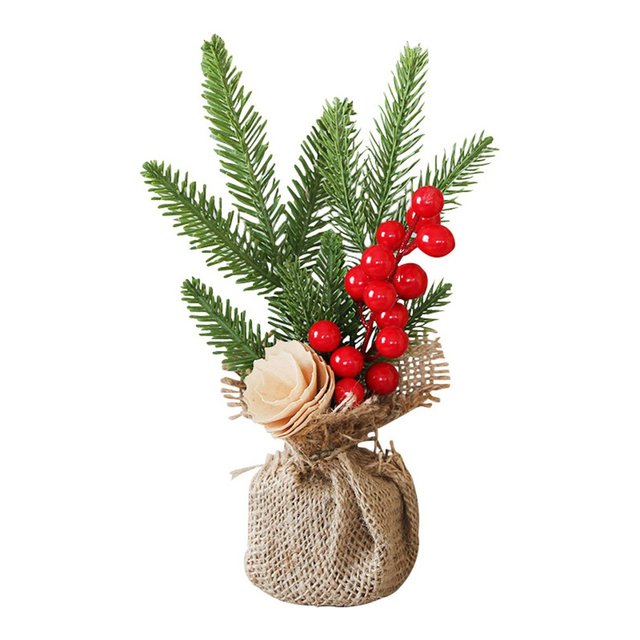 Dekoracyjne drzewko Bonsai ze sztucznych roślin - ozdoba na biurko, wystrój bożonarodzeniowy, dekoracja świąteczna - Wianko - 2