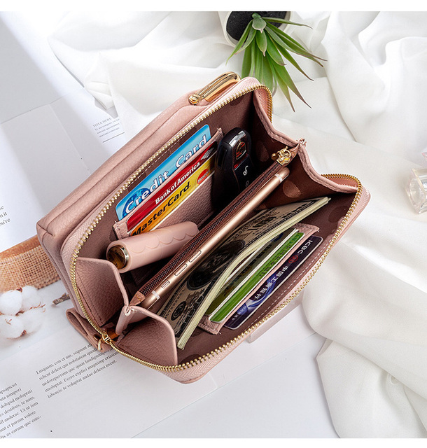 Luksusowa damska torebka na ramię z PU skóry, mini rozmiar z miejscem na telefon, karty podróżne i portfel - Wianko - 4