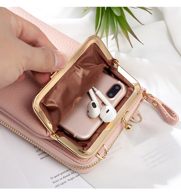 Luksusowa damska torebka na ramię z PU skóry, mini rozmiar z miejscem na telefon, karty podróżne i portfel - Wianko - 5