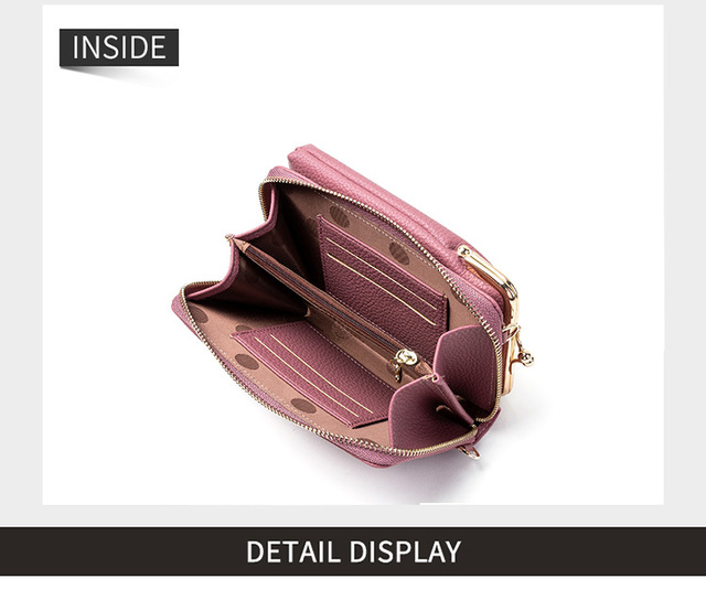 Luksusowa damska torebka na ramię z PU skóry, mini rozmiar z miejscem na telefon, karty podróżne i portfel - Wianko - 12