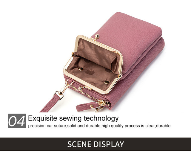 Luksusowa damska torebka na ramię z PU skóry, mini rozmiar z miejscem na telefon, karty podróżne i portfel - Wianko - 16