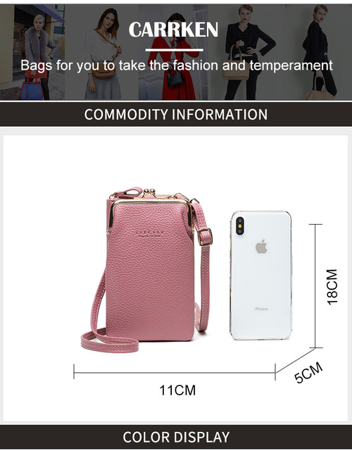 Luksusowa damska torebka na ramię z PU skóry, mini rozmiar z miejscem na telefon, karty podróżne i portfel - Wianko - 7