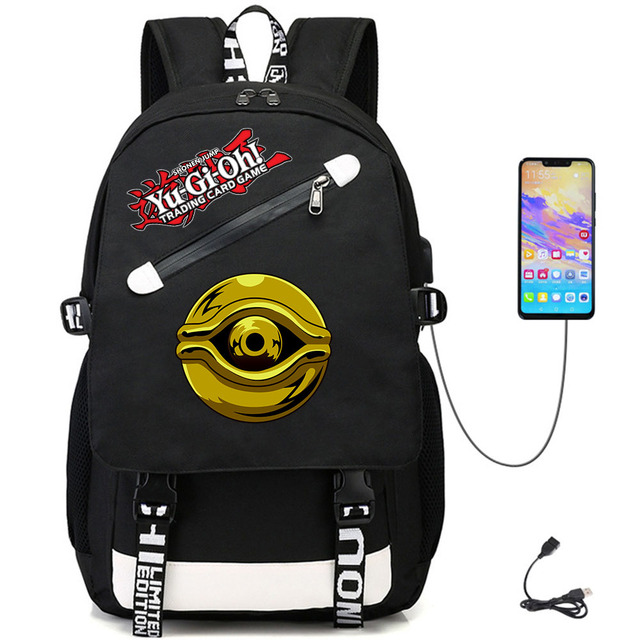 Plecak Anime Yu-Gi-Oh! USB oxfordzkiej tkaniny - wysokiej jakości tornister codzienny dla nastolatków i studentów z miejscem na laptopa - Wianko - 4