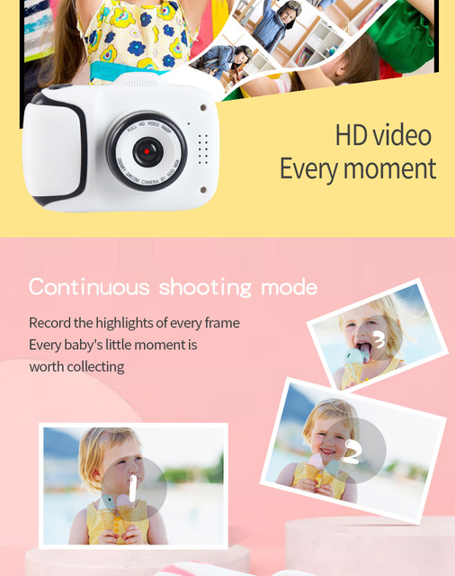 Aparat fotograficzny dziecięcy 20MPx z czytnikiem kart pamięci 32GB i nagrywaniem wideo HD - Wianko - 7