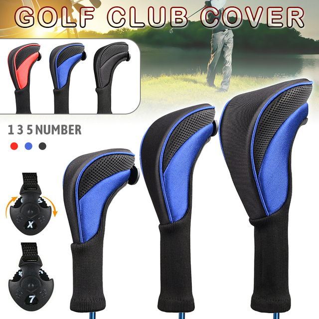 Zestaw 3 przenośnych nakryć głowy Golf Wood Club Cover do kijów 1, 3 i 5 - akcesoria do gry w golfa - Wianko - 1