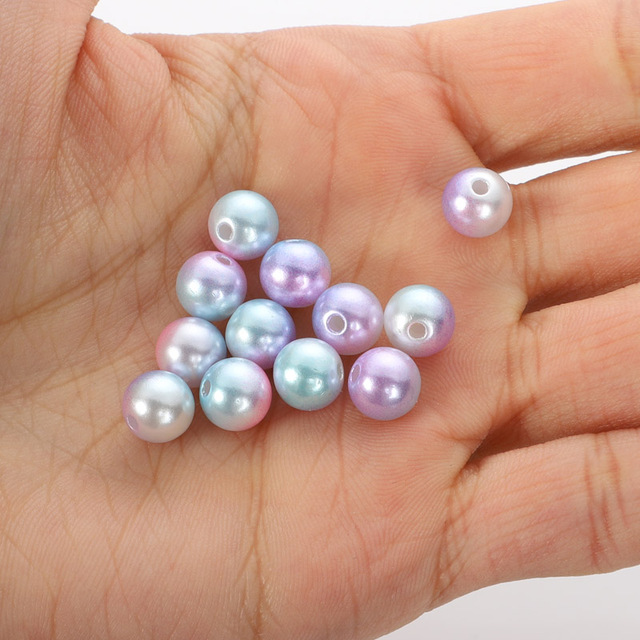50-400 sztuk 13-kolorowych, plastikowych koralików z imitacją perły, średnica 3-12 mm, otwory do ręcznego wyrobu biżuterii DIY - Wianko - 16