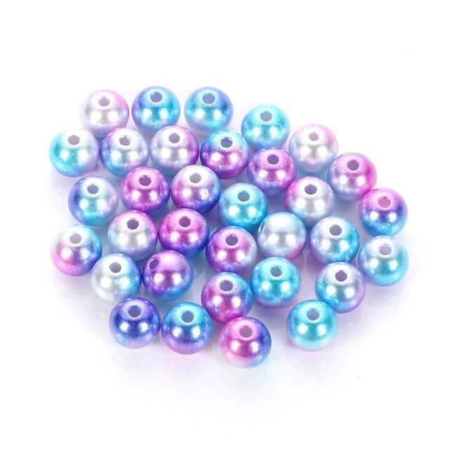 50-400 sztuk 13-kolorowych, plastikowych koralików z imitacją perły, średnica 3-12 mm, otwory do ręcznego wyrobu biżuterii DIY - Wianko - 1
