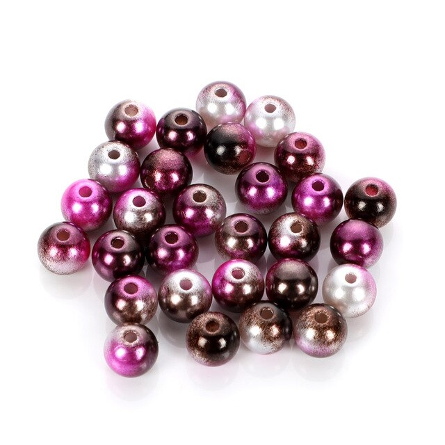 50-400 sztuk 13-kolorowych, plastikowych koralików z imitacją perły, średnica 3-12 mm, otwory do ręcznego wyrobu biżuterii DIY - Wianko - 11