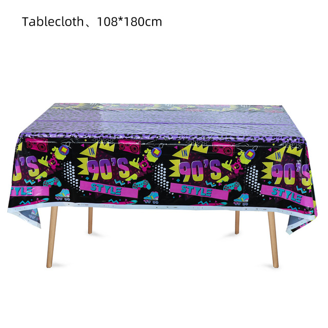 Zestaw stołowy jednorazowy w stylu lat 90. - talerze, kubki, serwetki, dekoracje i balony hip-hopowe na imprezy urodzinowe - Wianko - 6