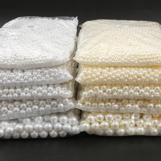 Białe okrągłe akrylowe korale imitujące perły, 2-20mm, ABS, luźny koralik do tworzenia biżuterii DIY - Wianko - 3