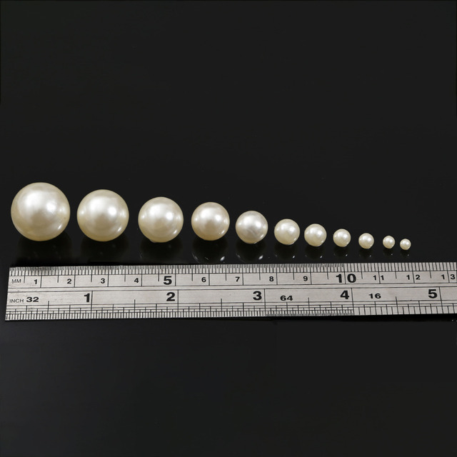 Białe okrągłe akrylowe korale imitujące perły, 2-20mm, ABS, luźny koralik do tworzenia biżuterii DIY - Wianko - 2