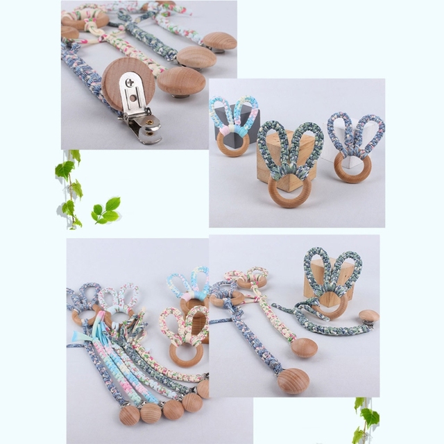 Drewniana ręka chwytająca zabawki dla dzieci + smoczek z klipsem - zestaw DIY z łańcuszkiem, gryzakiem, bransoletką i dzwonkiem - Wianko - 9