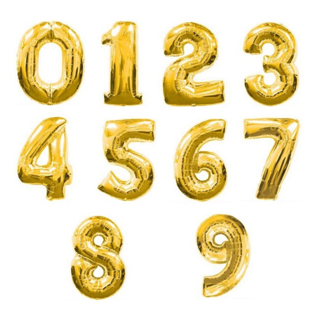 Duża folia balonów urodzinowych w kształcie cyfry 0-9 (32 Cal) - dekoracje na urodziny, wesela, Boże Narodzenie - Wianko - 6