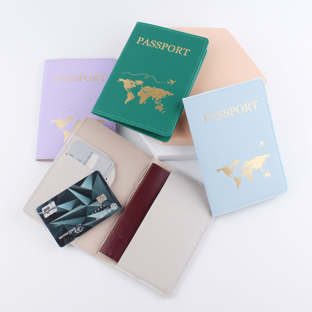 Etui na paszport z mapą świata - skórzany futerał podróżny z uchwytem na karty - Wianko - 7