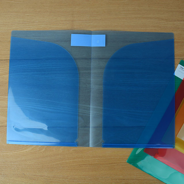 Teczka na dokumenty z przezroczystym pokrowcem A3/A4, wykonana z tworzywa sztucznego, z uchwytem w kształcie litery L - Wianko - 1
