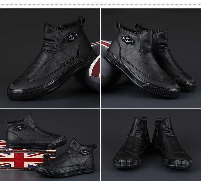 Nowe męskie buty mokasyny Trend brytyjskie obuwie 21906 wysokie męskie trampki komfortowe i oddychające, wykonane z wysokiej jakości PU skóry - Wianko - 7