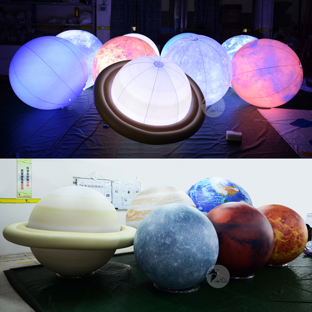 Balony nadmuchiwane LED Układ Słoneczny - 9 planet: Księżyc, Słońce, Ziemia, Jowisz, Mars, Saturn - Wianko - 3