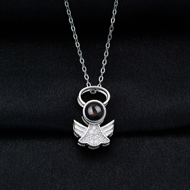 Naszyjnik personalizowany z aniołem, 925 srebro, języki projekcja - Wianko - 31