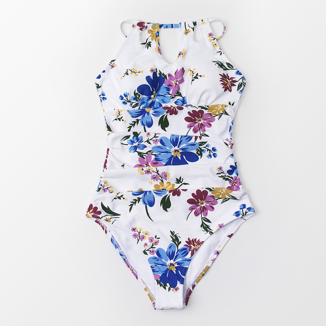 Jednoczęściowy strój kąpielowy CUPSHE w kolorze teal z wycięciami, dekoltem na szyi i koronkowym wiązaniem z tyłu, idealny na plażę – Monokini 2021 - Wianko - 8
