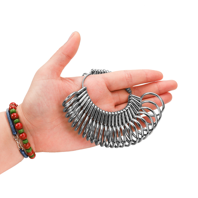 Narzędzia i urządzenia jubilerskie: Pomiar palców biżuteryjnych - Plastikowy pierścień Sizer o rozmiarze 10 z miarkami i patyczkami do wyrobu biżuterii - Wianko - 8