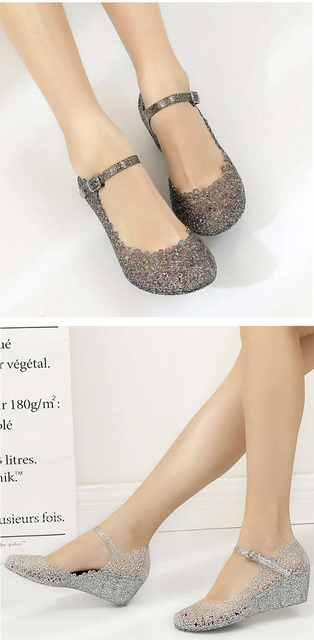 Przezroczyste cekinowe sandały na niskim obcasie dla kobiet - New Arrival z kryształkami, wygoda i styl - dziewczyna księżniczka - Wianko - 7