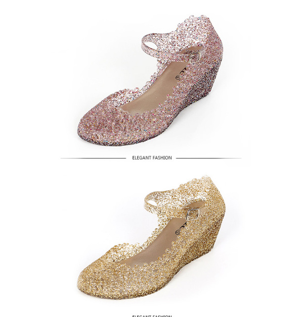 Przezroczyste cekinowe sandały na niskim obcasie dla kobiet - New Arrival z kryształkami, wygoda i styl - dziewczyna księżniczka - Wianko - 2