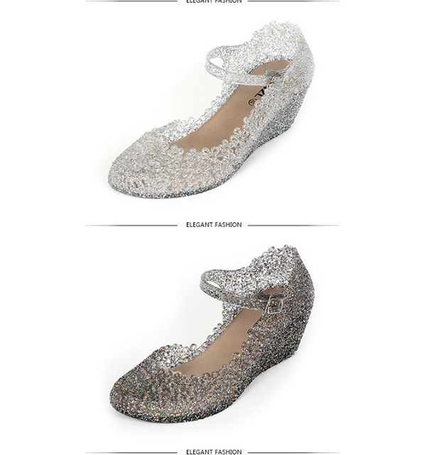 Przezroczyste cekinowe sandały na niskim obcasie dla kobiet - New Arrival z kryształkami, wygoda i styl - dziewczyna księżniczka - Wianko - 3
