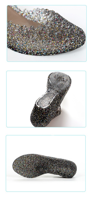 Przezroczyste cekinowe sandały na niskim obcasie dla kobiet - New Arrival z kryształkami, wygoda i styl - dziewczyna księżniczka - Wianko - 5