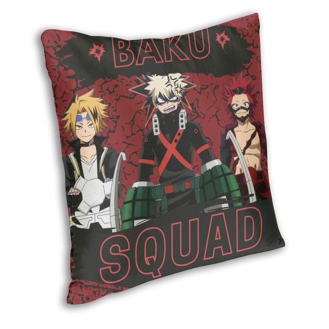 Obicie na poduszki My Hero Academia Baku Squad - 45x45, dwustronny nadruk Anime Manga dla salonu - Wianko - 2