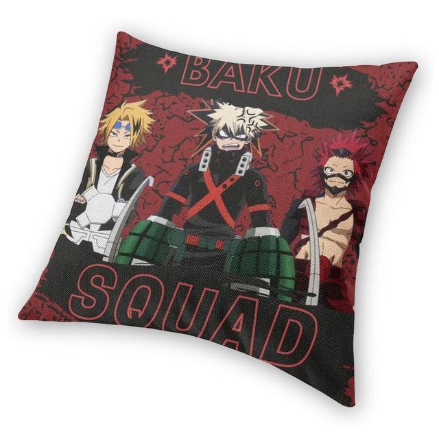 Obicie na poduszki My Hero Academia Baku Squad - 45x45, dwustronny nadruk Anime Manga dla salonu - Wianko - 3